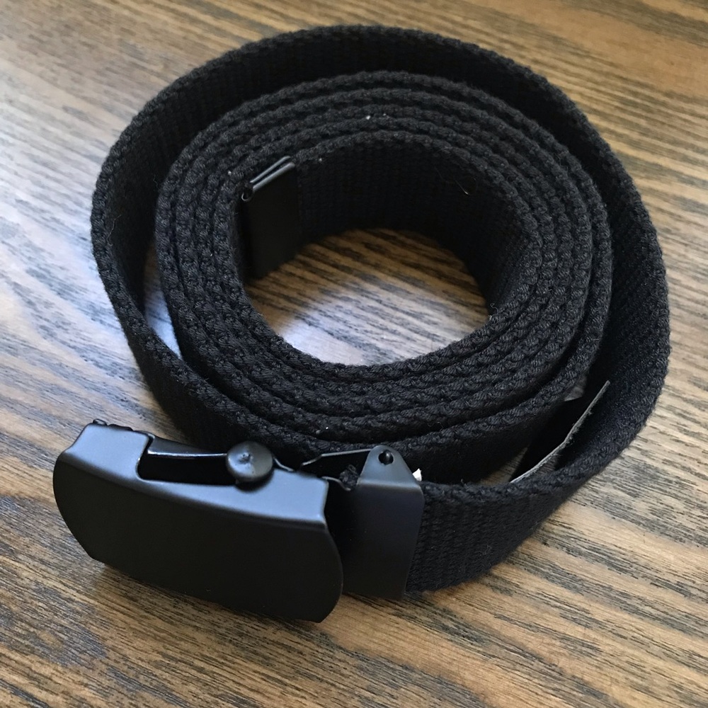 Black Fabric Canvas Belt